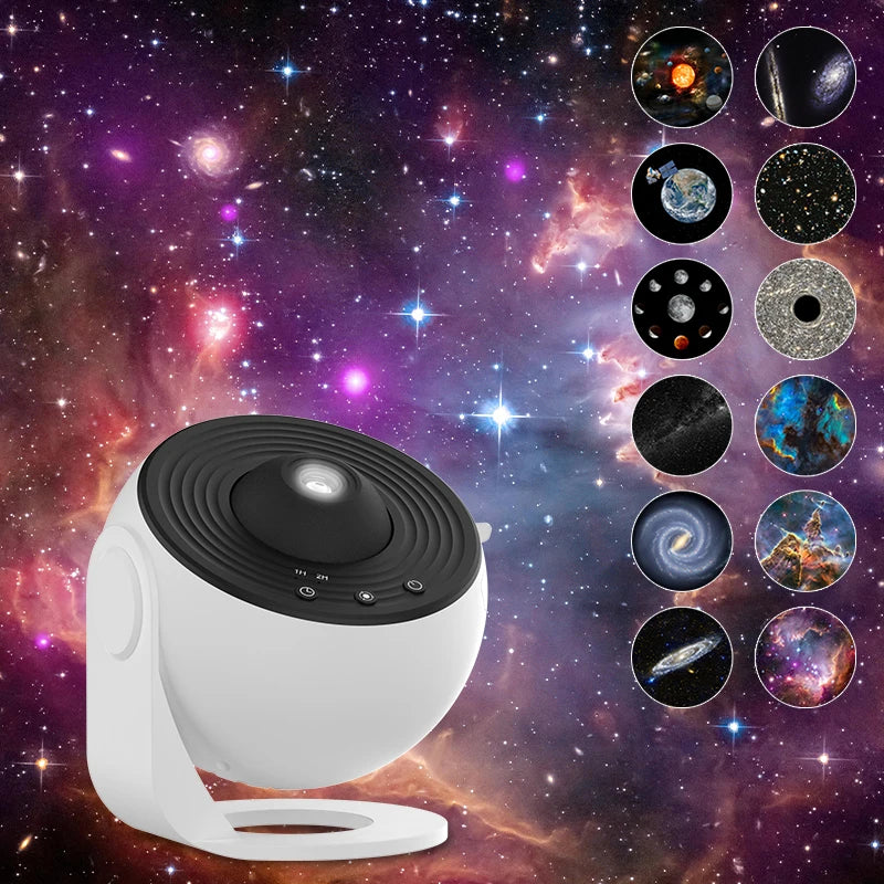 Qfdian Night Light Galaxy Projector Starry Sky Projector 360° Rotate Planetarium Lamp For Kids Bedroom Valentines Day Gift Wedding Deco