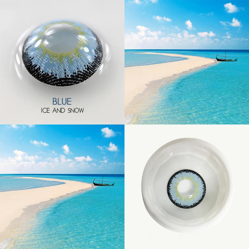 Qfdian 2pcs/pair Contact Lenses Colored Eye Lenses 4 Tone Eye Color Lens Colored Contacts Cosplay Anime Eyes