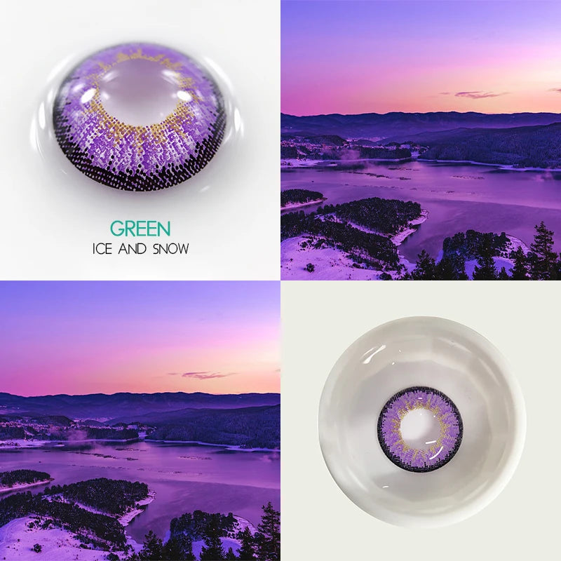 Qfdian 2pcs/pair Contact Lenses Colored Eye Lenses 4 Tone Eye Color Lens Colored Contacts Cosplay Anime Eyes