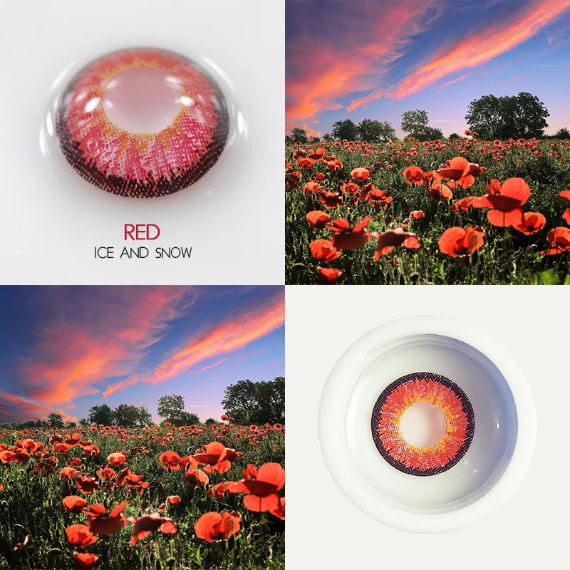 Qfdian 2pcs/pair Contact Lenses Colored Eye Lenses 4 Tone Eye Color Lens Colored Contacts Cosplay Anime Eyes