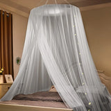 Qfdian French Romantic Princess Bed Canopy Mosquito Net Foldable Insect Proof Tent Polyester Mesh  Bedroom Camping Decor