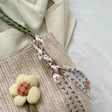 Qfdian Woven grass woven bag for women, large capacity fashionable new flower shoulder bag, casual shoulder bag, summer tote bag