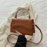 Qfdian Women Shoulder Bag Pu Leather High Quality Crossbody Bags Retro Solid Luxury Handbag Ladies Commuter Shopping Travel Purse