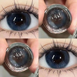 Qfdian Myopia Blue Color Contact Lenses Black Pupil 6months 1pair Cosmetic Lenses