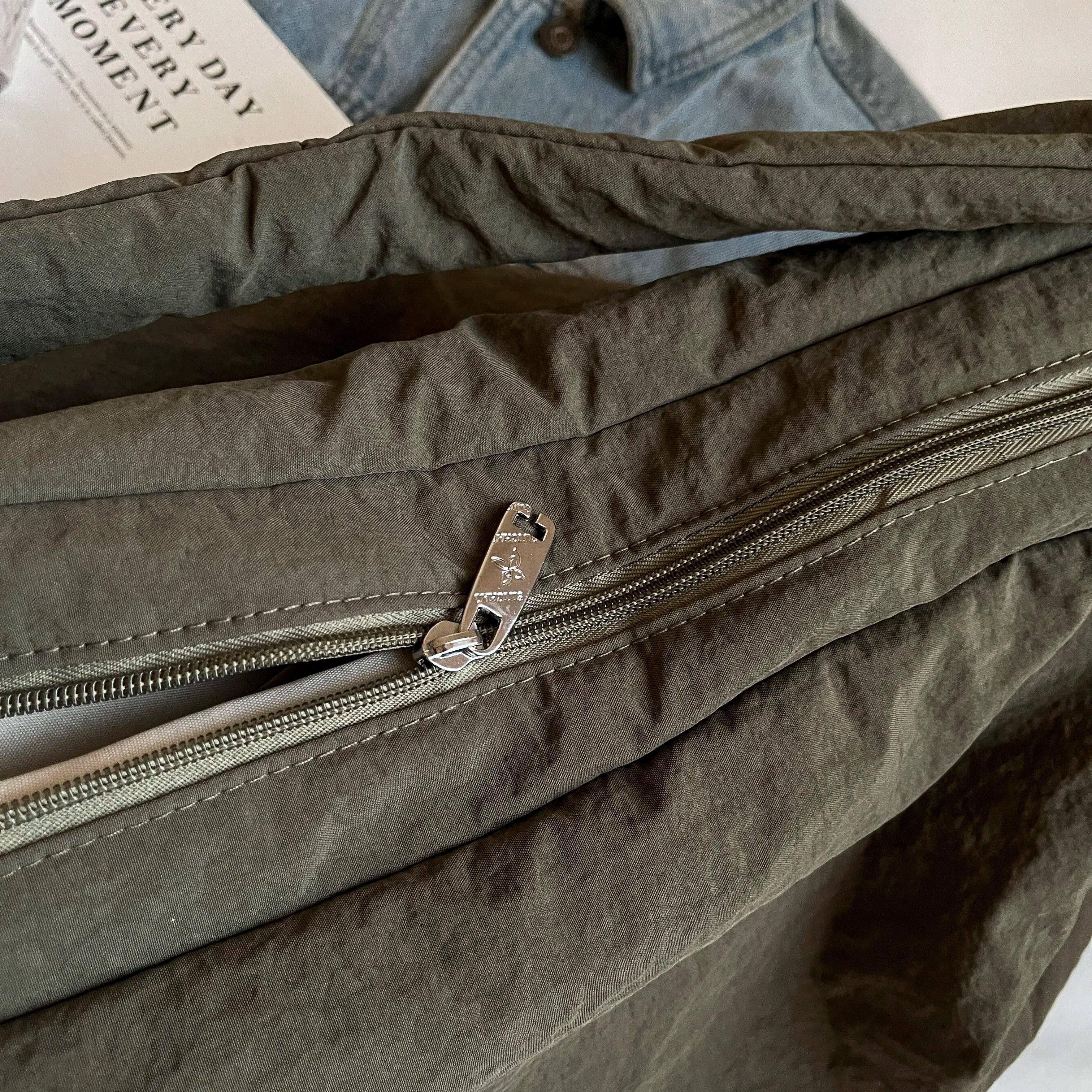 Qfdian Large Oxford Hobos Bags Women Solid Cloth Shoulder Bags Korea Style Canvas Packages Unisex Strong Big Leisure Or Travel Bags