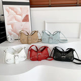Qfdian Fashion Armpit Bag For Women New Y2K Underarm Bags Solid Color Crescent Shoulder Bag High Quality Crossbody Phone Pouch