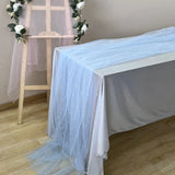 Qfdian Pearl Table Runner Gauze Chiffon White Wedding Arch Decoration Romantic Bridal Baby Shower for Holiday Party Birthday Cake Decor