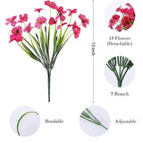 Qfdian 60 Bundles Artificial Flowers for Outdoor No Fade Fake Plastic Outside Flowers Faux Plants for Decoration Hanging Planters