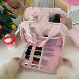 Qfdian Large Capacity Cosmetic Bag Female Travel Wash Handbag Bathroom Partition Shower Makeup Pouch Unisex Toiletries Organizer