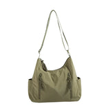Qfdian Streetwear Women Simple Zipper Shoulder Bags All Match Y2k Aesthetic Fashion Handbags Casual Vintage Women Underarm Bag Trendy