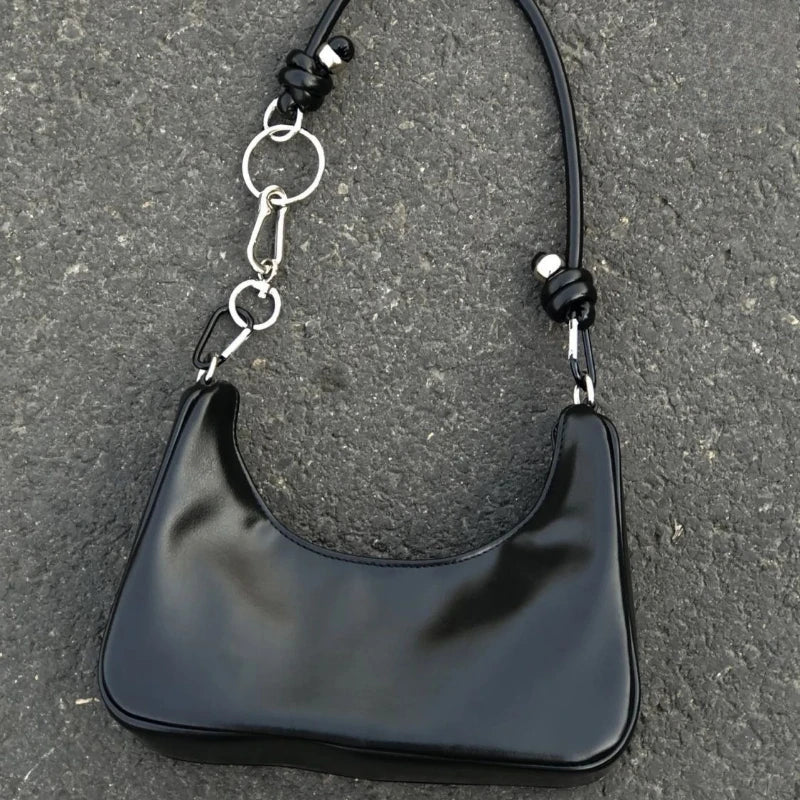 Qfdian Y2k Aesthetic Casual Top-Handle Bags Office Lady Office Lady Fairy Chic Shoulder Underarm Bag Luxury Design Purses and Handbags