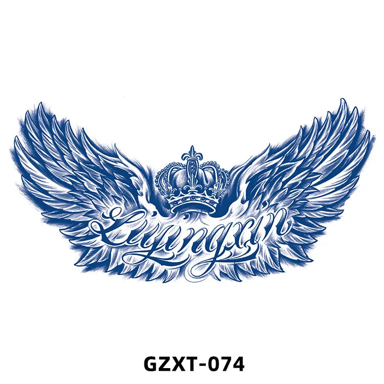 Qfdian New Wholesale Juice Chest Stickers Tattoo Herbal Semi-permanent Back Tatoo Wings Tattoo Stickpaper