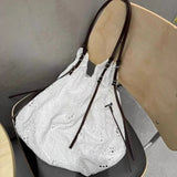 Qfdian Fashion Sweet Lace Embroidery Shoulder Bags Office Lady Fairy All Match Underarm Bag High-capacity Casual Women Handbags Korean