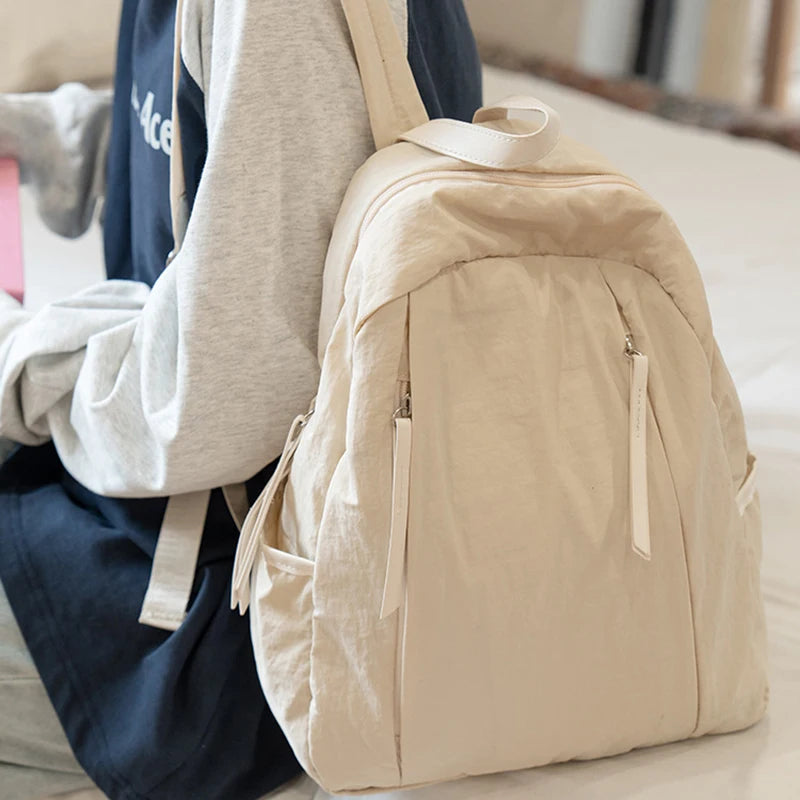 Qfdian Large Capacity Women Backpack Lightweight and Versatile College Student backpack fit A4 paper