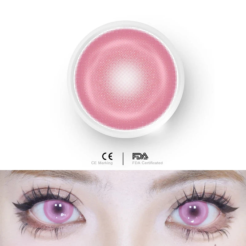 Qfdian 1pair Cosplay Koi Blue Green Pink Red Brown Violet Contact Lenses Halloween Scary Softlens 14.5mm