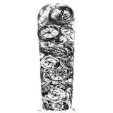 Qfdian Full Arm Tattoo Waterproof Temporary StickerCool Skull Fish Dragon Lion Clock Men Women Art Fake Sticker Glitter Style