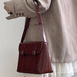 Qfdian Vintage Solid Trendy Preppy Women Handbags Luxury All Match Punk Shoulder Crossbody Bag Y2k   Streetwear Messenger Bags