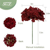 Qfdian 25PCS Hydrangea Artificial Flowers  Silk Hydrangea Heads Flowers for DIY Wedding Centerpiece Home Party Decoration