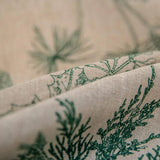 Qfdian Green Printed Pines Birds Tablecloths Rectangle Cotton Linen Table Cloth Table Cover for Kitchen Dining Tables Picnic Decoration