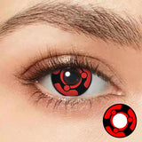 Qfdian 2Pcs/Pair Contacts Annually Red Color Contact Lenses Cosplay Halloween Eye Lenses