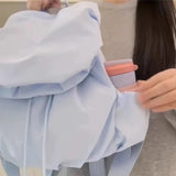 Qfdian Korean Sweet Girls Chic Backpack Fashion Preppy All Match Students Schoolbags Women Casual Pleated Nylon Backpacks Y2k Aesthetic