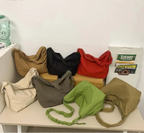 Qfdian Korean Casual Shopping Bags for Women Casual Y2k Aesthetic Solid Simple Underarm Bag Vintage All Match Shoulder Handbags Trendy