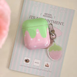 Qfdian Korea Lovely Fresh Strawberry Pattern Silicone Earphone Case for AirPods 2 3 4 Pro 2nd Generation Protective Cover Cute Pendant