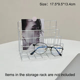 Qfdian Ins Minimalist Iron Desktop Storage Rack Organizer Table Organizing Rack Document Book Rack Desk Multi-functional Storage Rack