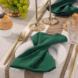 Qfdian 10PC Cloth Napkins Dark Green 30X45cm Thanksgiving Cotton Dinner Napkin for Wedding Party Baby Shower Christmas Table Decoration