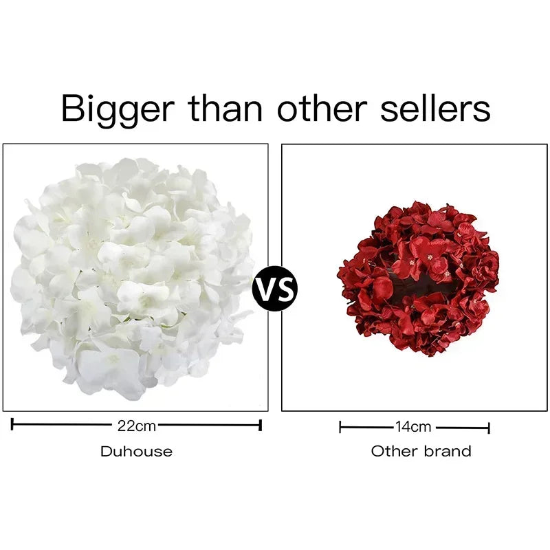 Qfdian Silk Hydrangea Flowers 54 Petals Artificial Hydrangeas with Stem for Flower Arrangement Table Decor Wedding Home Decoration