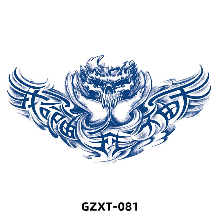 Qfdian New Wholesale Juice Chest Stickers Tattoo Herbal Semi-permanent Back Tatoo Wings Tattoo Stickpaper