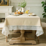 Qfdian White Lace Tablecloth French Style Meteor Shower Coffee Table Dressing Table Cover Cloth for Wedding Party Christmas Decorations