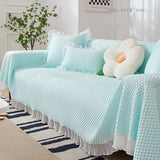 Qfdian Cooling Summer Sofa Slipcovers for 1/2/3/4 Seat Ice Silk Couch Cover Non Slip Dogs Cats Pet Kids Living Room Furniture Protector