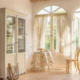 Qfdian 1 Panel Kids Blackout Curtain for Bathroom Bedroom Living Room Classroom Sheer Overlay Double Layer Rod Pocket Drapery with Lace