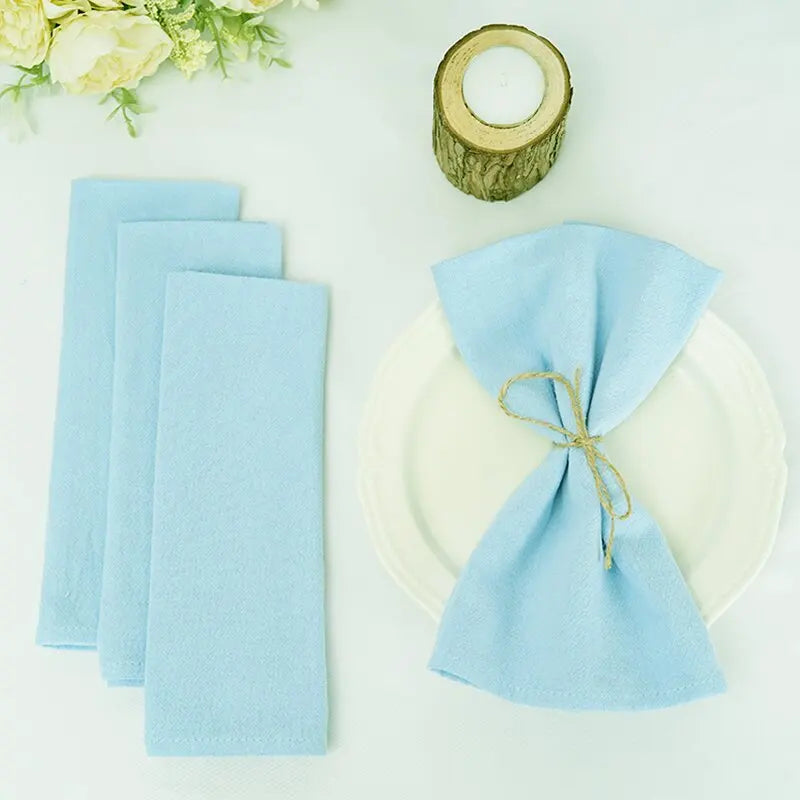 Qfdian 10PC Cloth Napkins Dark Green 30X45cm Thanksgiving Cotton Dinner Napkin for Wedding Party Baby Shower Christmas Table Decoration