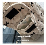 Qfdian Single shoulder crossbody bow, fresh underarm texture, large capacity tote bag, handbag, women's bag