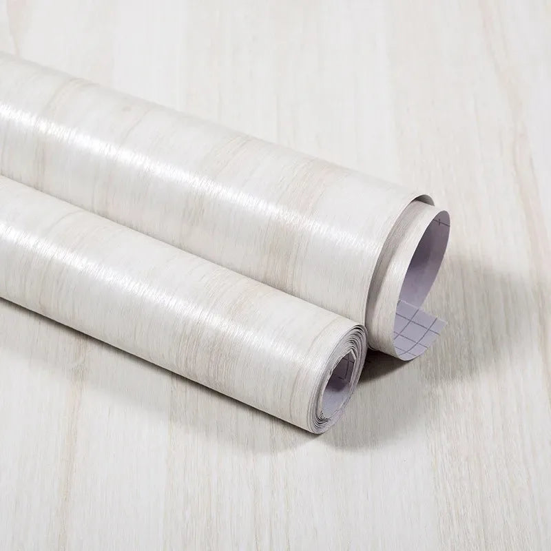 Qfdian 40CM X 1M Thickened Anti Fouling Waterproof Wood Grain Self-adhesive PVC Modern Furniture Decorative Wallpaper