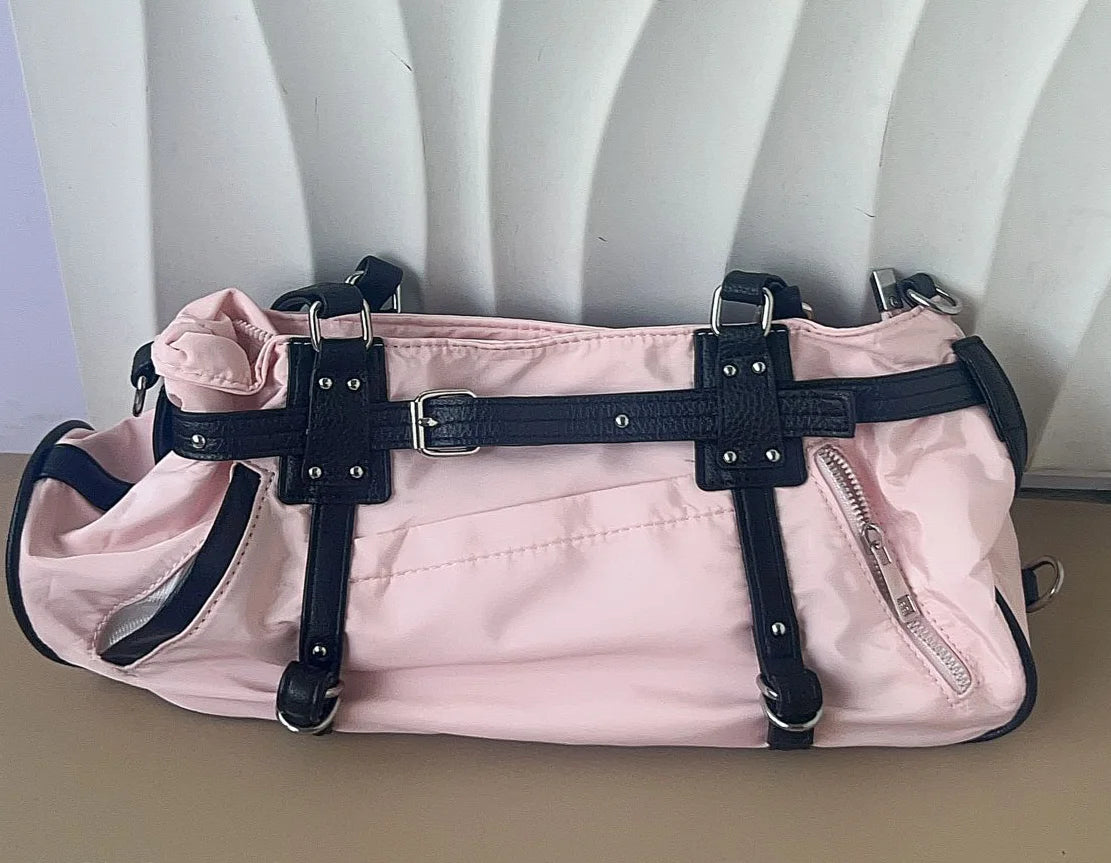 Qfdian Luxury Design Women Patchwork Underarm Bag Korean New Office Lady Fashion Chic Shoulder Handbags Y2k Ins Casual Travel Tote Bags