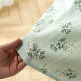 Qfdian Green Flower Table Cloths Round Printed Cotton Farmhouse Table Covers for Kitchen Living Room Dining Washable Picnic Decorations