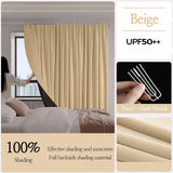 Qfdian Blackout Curtains High Shading Protection Living room Partition window Bedroom Hook curtain 150 200
