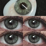 Qfdian 1pair Cosmetic Blue Green Gray Brown Color Contact Lenses Apex Iris Circle Lens 14.2mm