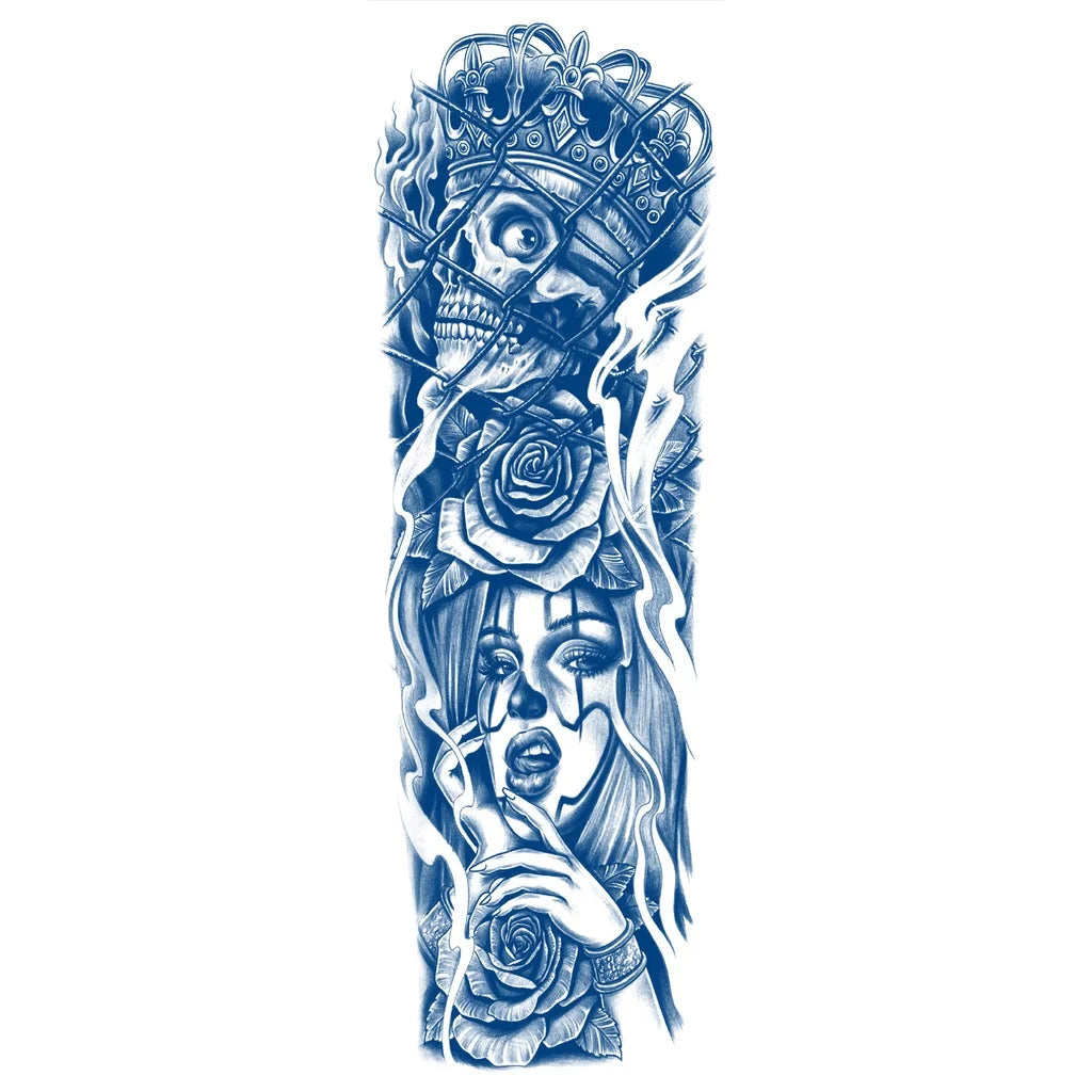 Qfdian Full Leg Arm Temporary Herbal Juice Ink Tattoo Stickers Lasting  15 Days Waterproof Tattoo  Animal  Tattoo Stickers for Men Boys