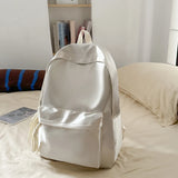 Qfdian Backpack for College Students, High School, Large Capacity Travel Backpack, Solid Color, Simple Computer Backpack