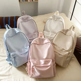 Qfdian Backpack for College Students, High School, Large Capacity Travel Backpack, Solid Color, Simple Computer Backpack