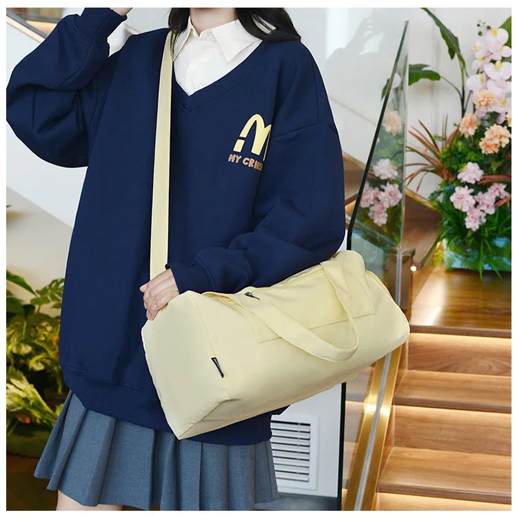 Qfdian Travel bag, women's large capacity training and fitness bag, storage crossbody backpack, adjustable shoulder strap