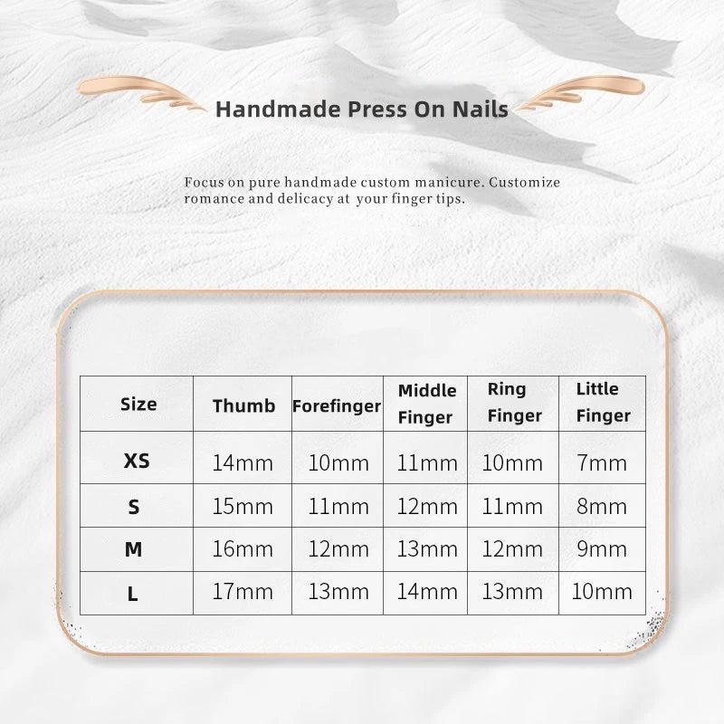 Qfdian 10pcs Handmade Blue Press On Nails Short Cute Fake Nails Reusable Adhesive False Nails Woman Salon Wearable Finger Decoration