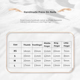 Qfdian Cute Handmade Press on Nails Golden Korean Fake Nails Round Head Reusable Adhesive False Artifical Nails Manicure Acrylic Tips