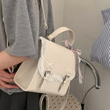Qfdian Korean Kawaii Lace Fashion Handbags Women All Match Sweet Mini Backpacks Y2k Aesthetic Casual Simple Schoolbags Trendy Preppy