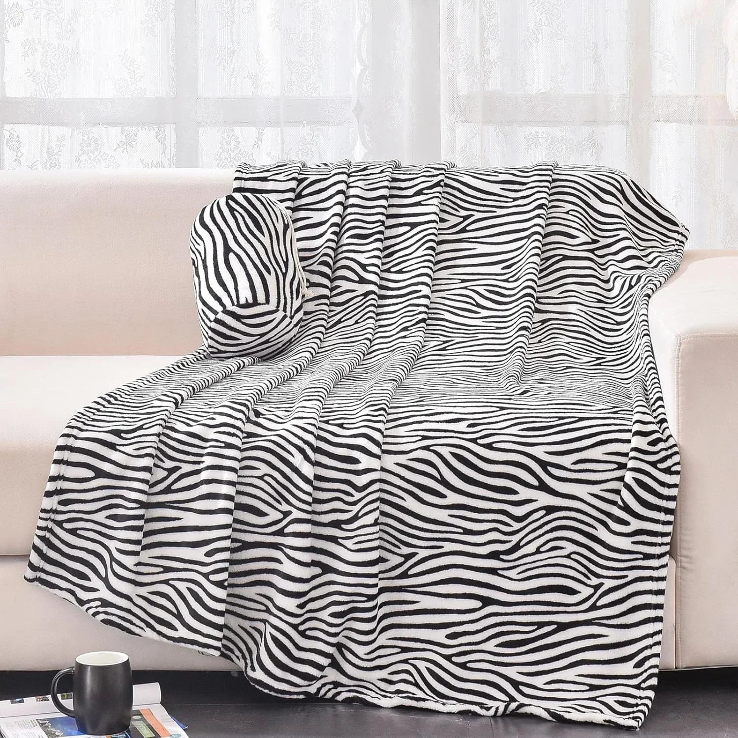 Qfdian Leopard Print Flannel Blanket, Wool Blanket, Single-sided Plush Bed Blanket, Sofa, Travel Super Soft Blanket