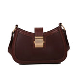 Qfdian Retro PU Leather Women's Crossbody Bag Korean Style Versatile Single Shoulder Underarm Bag